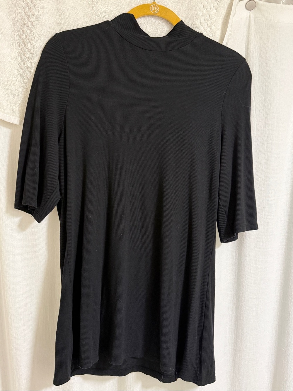 Studio Park Black Short-Sleeve Mock Neck Tunic